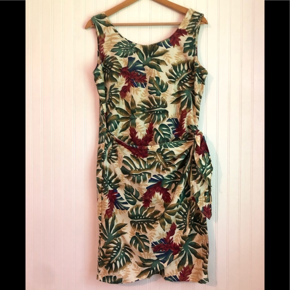 **SOLD** Hilo Hattie Floral Faux Wrap Sarong Dress Sz L - Picture 9 of 10